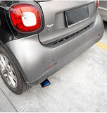 AutoBizarre Stainless Steel Burnt Blue Holographic Blue Shark Net Pattern Oval Sloped Curved Bent Pipe Car Exhaust Tail Muffler Grilled Silencer Tip Car End Pipe Tail Exhaust Show Pipe Universal for All Cars