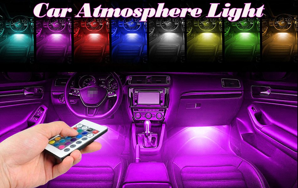 AutoBizarre 12 LED Multicolor Music Controlled Sound Activated for Car