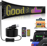 AutoBizarre 23 x 5 Inches Flexible Waterproof DIY Customizable LED Matrix Panel Display Screen Sign Board with Mobile Application and Remote Control for Cars, Home, Office, Shops etc