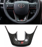 AutoBizarre Car Styling Carbon Fiber GR Steering Wheel Trim Compatible with Toyota Fortuner & Hilux 2015 onwards Steering Wheel