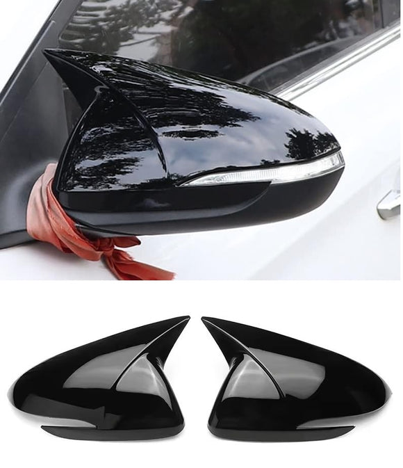 AutoBizarre Batman style ABS Set of 2Pcs Car ORVM Rear View Side Mirror Cover Shell With Light Cut/Slot for Car Styling & Decoration Compatible with Hyundai Accent 2018-2025