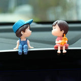 AutoBizarre Car Dashboard Accessories Cute Couple sitting in Bench Figurines Toys Gift Showpiece Desk Decoration Car Interior Decoration