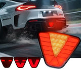 AutoBizarre 12V F1 Style Rear Third Flashing Tail Brake Lights Rear Bumper Pilot Flash Lamp Warning Strobe Stop Safety Light Universal for All Cars, Bikes, SUV, etc