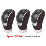 AutoBizarre Black Leather MOMO Car 5/6/5+R Speed Gear Shift Knob for All Manual Transmission Cars