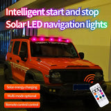 AutoBizarre Set of 5 pcs Wireless Multicolor Emergency Clearance Warning Strobe Light Solar Powered LED Cab Roof Top Marker Running Lights With Remote Control For All Cars, Vans, Trucks, Pickup, SUVs