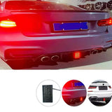 AutoBizarre 12V F1 Style 72 LED Red Rectangle Rear Third Flashing Tail Brake Lights Rear Bumper Pilot Flash Lamp Warning Strobe Stop Safety Light Universal for All Cars, Bikes, SUV, etc