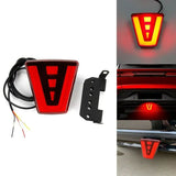 AutoBizarre 12V F1 V Shape Red Triangle Style Rear Third Flashing Tail Brake Lights Rear Bumper Pilot Flash Lamp Warning Strobe Stop Safety Light Universal for All Cars, Bikes, SUV, etc