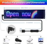 AutoBizarre 23 x 5 Inches Flexible Waterproof DIY Customizable LED Matrix Panel Display Screen Sign Board with Mobile Application and Remote Control for Cars, Home, Office, Shops etc