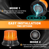 AutoBizarre 12V/24V Revolving Amber Yellow Orange Emergency Clearance Warning Strobe LED Beacon Lights with Magnectic Base & Cigarette Lighter Cord for All Cars, Trucks, Vans, SUVs, etc.