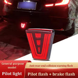 AutoBizarre 12V F1 V Shape Red Triangle Style Rear Third Flashing Tail Brake Lights Rear Bumper Pilot Flash Lamp Warning Strobe Stop Safety Light Universal for All Cars, Bikes, SUV, etc