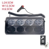 AutoBizarre 12V Car Dash Emergency Warning Strobe Red Blue Flasher Windshield Sucker 16 LED light With Multiple Flashing Modes With Remote Control For All Cars, Emergency Vehicles, etc.