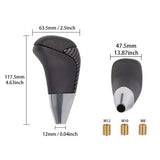AutoBizarre Car Styling Faux Leather Carbon Fiber Finish Gear Shift Knob with Different Size adaptors for All Automatic Transmission Cars