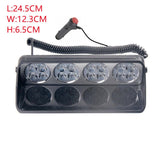 AutoBizarre 12V Car Dash Emergency Warning Strobe Red Blue Flasher Windshield Sucker 16 LED Light with Multiple Flashing Modes for All Cars, Emergency Vehicles, etc.