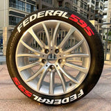 AutoBizarre DIY Federal 595 3D Letters Rubber Tyre Stickers Kit for Decoration Styling Universal for All Cars, Vans, Trucks, Motorcycles