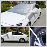 AutoBizarre Car Front Window Windshield Sunshade Cover for Sun UV/Water/Snow/Ice/Frost Protection with Mirror Pockets - Universal for All Cars