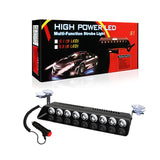 AutoBizarre 12V Car Dash Emergency Warning Strobe Red Blue White Flasher Windshield Sucker 9 LED light With Multiple Flashing Modes For All Cars, Emergency Vehicles, etc.