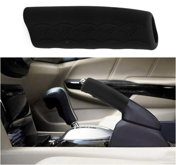 AutoBizarre Car Interior Decoration Anti-Slip Scratch-Resistant Handbrake Rubber Silicone Cover Comfortable Handle Grip for All Cars, Vans & Trucks