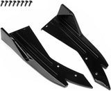 AutoBizarre Glossy Black Car Rear Bumper Lip Diffuser Splitter Canard Protector Universal for All Cars - Set of 2 pcs