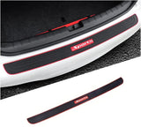 AutoBizarre 90cm x 7cm Black Red Car Rear Bumper Protector Guard Anti-Scratch Anti-Slip Car Trunk Door Sill Protector Rubber Strip for Trunk Protection and Decoration