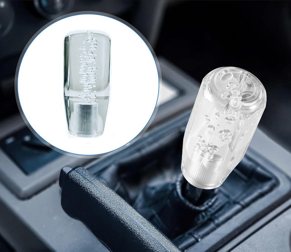 AutoBizarre 10cm Car Gear Stick Crystal Transparent Bubble Gear Knob Gear Shifter Handle Knob with 3 Adaptors for All Manual Transmission Cars