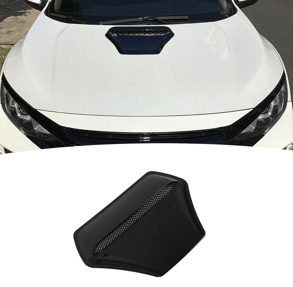AutoBizarre Bonnet Hood Scoop Vent Glossy Black Decorative Air Flow Intake Universal for All Cars