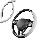 AutoBizarre Car Anti Skid Non Slip Carbon Fiber Decoration Steering Wheel Grip Covers Universal for All Cars - Set of 2 pcs