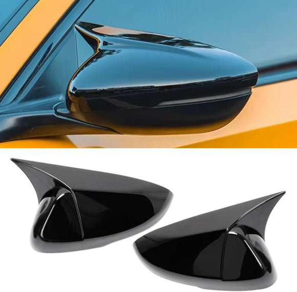AutoBizarre Batman style ABS Set of 2Pcs Car ORVM Rear View Side Mirror Cover Shell With Light Cut/Slot for Car Styling & Decoration Compatible with Volkswagen Virtus 2023-2025