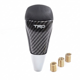 AutoBizarre Car Styling Faux Leather Carbon Fiber Finish Gear Shift Knob with Different Size adaptors for All Automatic Transmission Cars