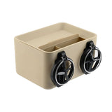 AutoBizarre Multifunctional Car Armrest Storage Box with 2 Foldable Cup Holders / Glass Holder , Tissue Paper Dispenser , Mobile Holder , Storage Pocket