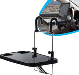 AutoBizarre Multi-Functional Portable Foldable Car Steering Wheel Back Seat Mounted Laptop Desk Food Tray Table With Cup Holder For Food Drink Notebook Laptop etc.