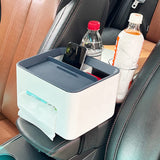 AutoBizarre Multifunctional Car Armrest Storage Box with 2 Foldable Cup Holders / Glass Holder , Tissue Paper Dispenser , Mobile Holder , Storage Pocket