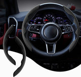 AutoBizarre Car Anti Skid Non Slip Suede Steering Wheel Grip Covers Decoration Universal for All Cars - Set of 2 pcs