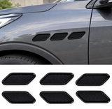 AutoBizarre Set of 6 Pcs Glossy Black Car Fender Trim Decorative Air Flow Side Vent Stickers Hood Scoop Decal Universal for All Cars