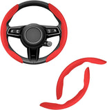 AutoBizarre Car Anti Skid Non Slip Leather Steering Wheel Grip Covers Decoration Universal for All Cars - Set of 2 pcs