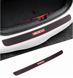 AutoBizarre 90cm x 7cm Black Red Car Rear Bumper Protector Guard Anti-Scratch Anti-Slip Car Trunk Door Sill Protector Rubber Strip for Trunk Protection and Decoration