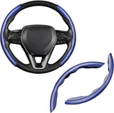 AutoBizarre Car Anti Skid Non Slip Carbon Fiber Decoration Steering Wheel Grip Covers Universal for All Cars - Set of 2 pcs