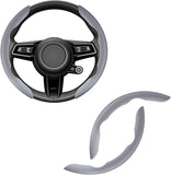 AutoBizarre Car Anti Skid Non Slip Leather Steering Wheel Grip Covers Decoration Universal for All Cars - Set of 2 pcs