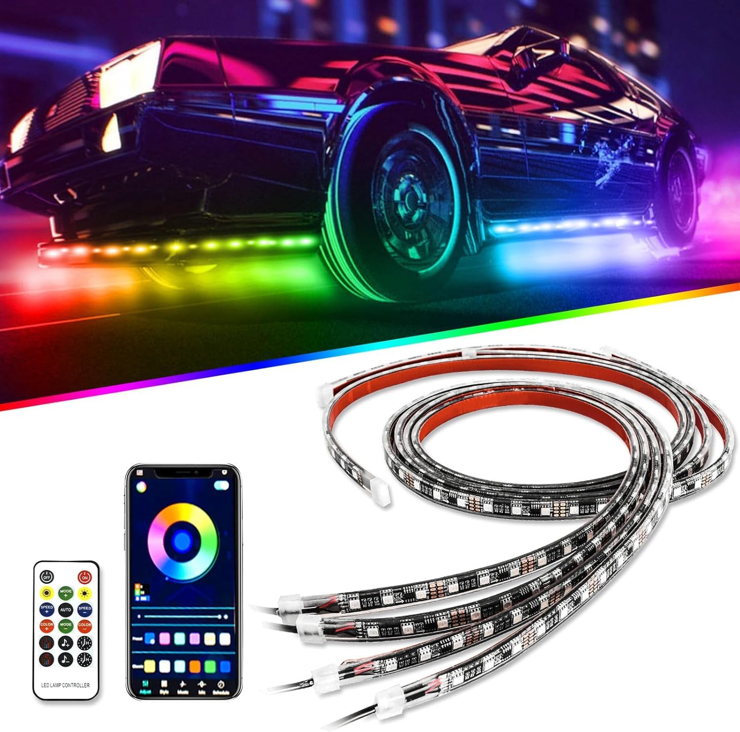 8 Color LED Strip Under Car Truck Tube Underglow Underbody System - Foto 12