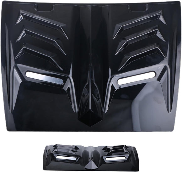 AutoBizarre Bonnet Hood Scoop Vent Black Decorative Dummy Face Air Flow Intake Universal for All Cars