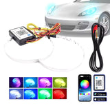 AutoBizarre Demon Eye Devil Angel Eyes RGB Halo Rings for Car & Motorcycle Projector Lenses Decorative Lights for Headlight & Taillight with App Remote Control - Set of 2