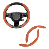 AutoBizarre Car Anti Skid Non Slip Leather Steering Wheel Grip Covers Decoration Universal for All Cars - Set of 2 pcs