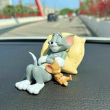 AutoBizarre Car Dashboard Accessories Sleeping Cat & Mouse Tom & Jerry Figurines Toys Gift Showpiece Desk Decoration Car Interior Decoration
