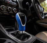 AutoBizarre 5 Speed Aluminum Base Leather Covered Gear Knob Gear Shifter Handle Knob for All Manual Transmission Cars