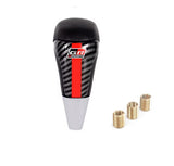 AutoBizarre Car Styling Faux Leather Carbon Fiber Finish Gear Shift Knob with Different Size adaptors for All Automatic Transmission Cars