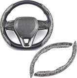 AutoBizarre Car Anti Skid Non Slip Wood Grain Finish Steering Wheel Grip Covers Decoration Universal for All Cars - Set of 2 pcs