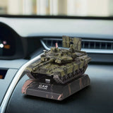 AutoBizarre Solar Powered Car Air Freshener Rotating Army Tank Shaped Perfume for Car Dashboard