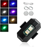 AutoBizarre Anti-Collision Waterproof 7 Color Rechargeable Mini LED Strobe Light Aeroplane Aircraft Drone Warning Flying Signal Safety Strobe Flashing Light for Car Motorcycle Bike Bicycle Drone Helmet