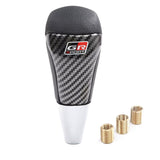 AutoBizarre Car Styling Faux Leather Carbon Fiber Finish Gear Shift Knob with Different Size adaptors for All Automatic Transmission Cars