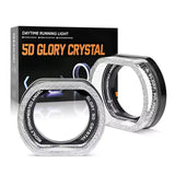 AutoBizarre 2Pcs 3 Inch LED Angel Eyes Halo Ring Headlight Shrouds Cover Mask 5D Crystal RGB DRL Lights with Mobile Application Control for All Cars, Vans, SUVs, etc