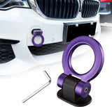 AutoBizarre Car Dummy Tow Hook Bumper Tow Hook 180 Degree Adjustable Self-Adhesive Round O-Shaped Vehicle Towing Hook for Car Decoration Universal for All Cars, SUV